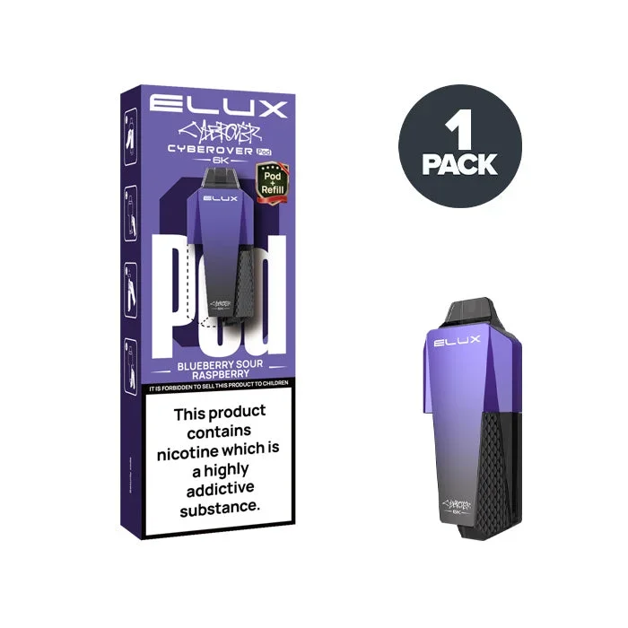 Blueberry Sour Raspberry Elux Cyberover 6K Prefilled Pods