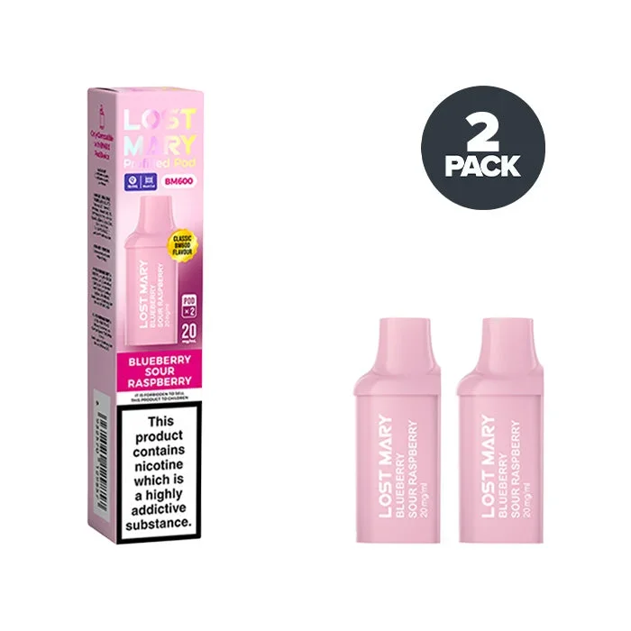 Blueberry Sour Raspberry Lost Mary BM600 Prefilled Pods