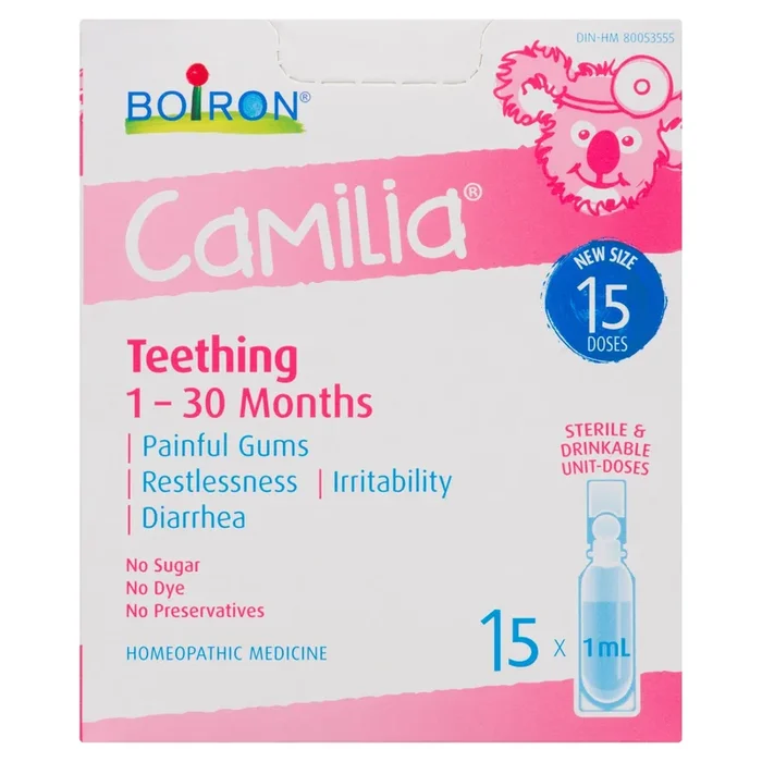 Boiron Camilia Homeopathic Teething Medicine, 15-Pack, 1-ml