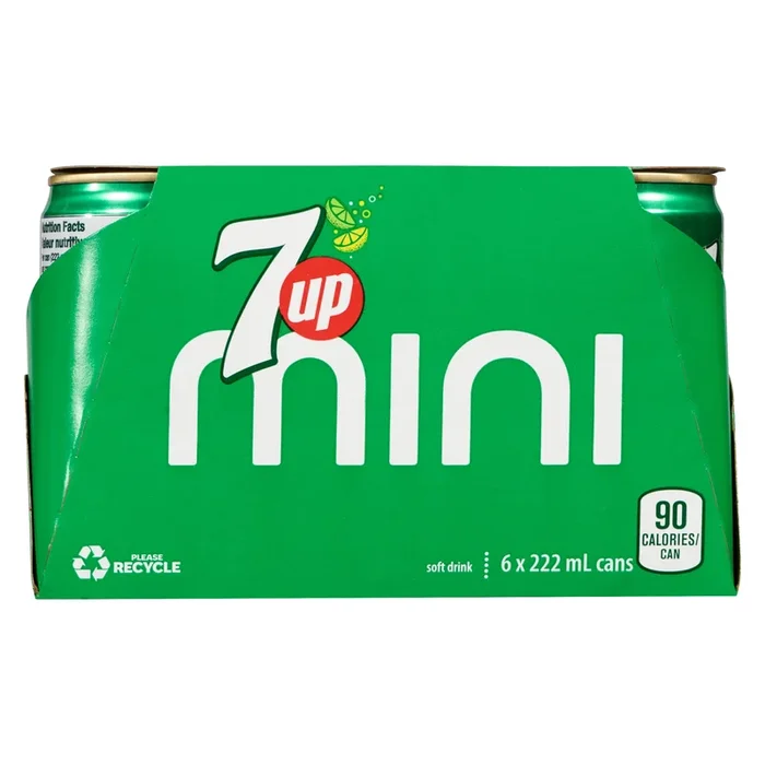 Boissons gazeuses 7up en canettes petit format, emb. de 6, 222 ml