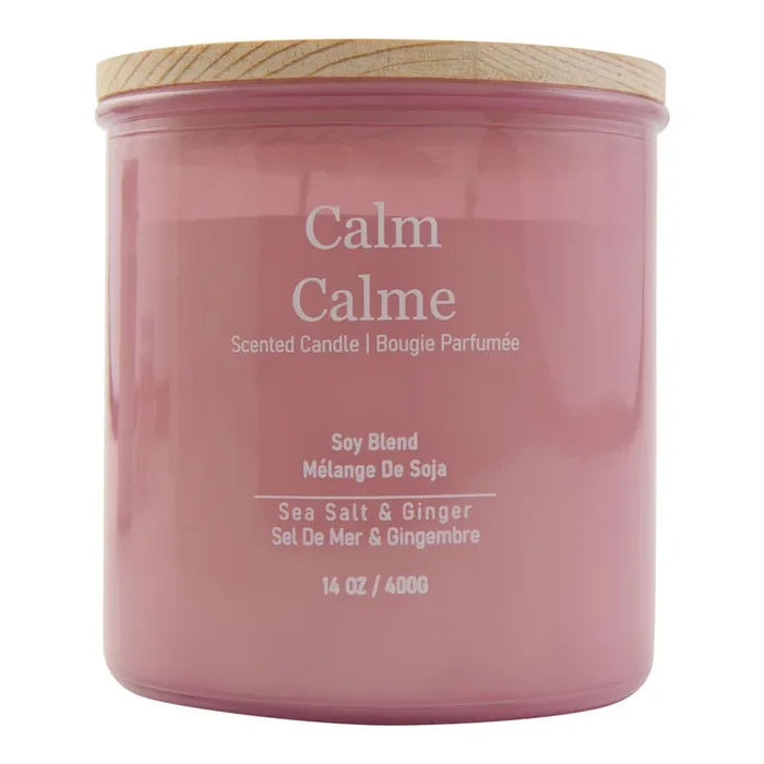 Bougie en cire de soya Calme Home Styles, Sel de mer et gingembre, 14 oz