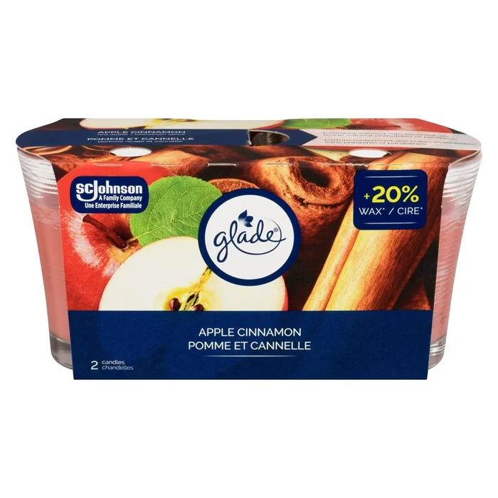 Bougies Pomme et cannelle Glade, emb. de 2