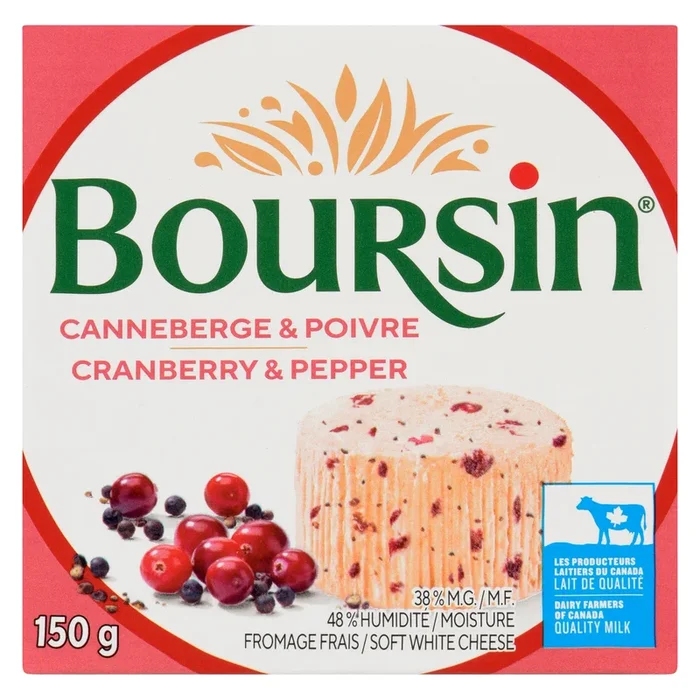 Boursin Fromage Frais Canneberge & Poivre 38 % M.G., 150 g