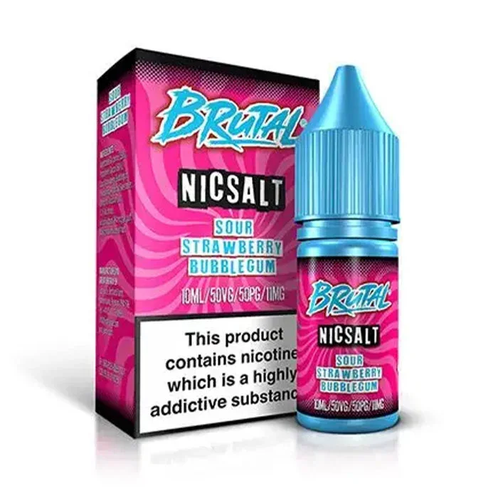 Brutal Sour Strawberry Bubblegum 10ml Nic Salt E-Liquid