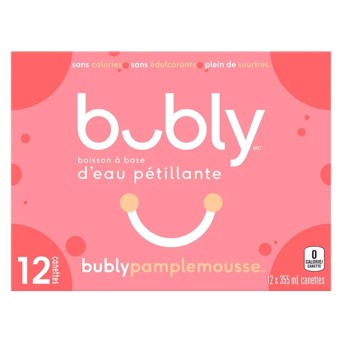 Bubly Grapefruit, 12-Pack, 355-mL