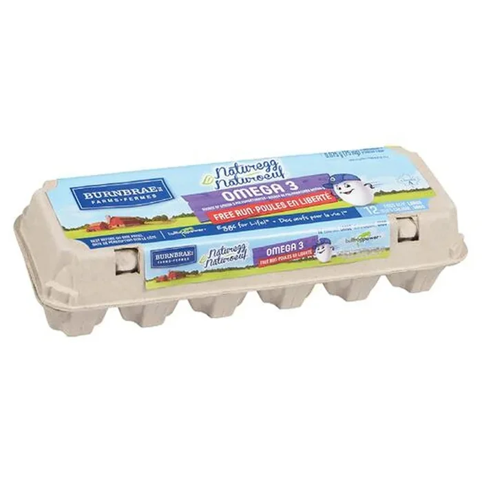 Burnbrae Farms Naturoeuf Omega 3 Calibre Gros oeufs, Emballage de 12