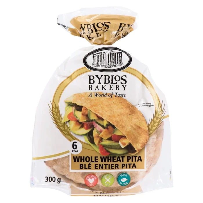 Byblos Bakery Whole Wheat Pita, 6-Pack, 300-g