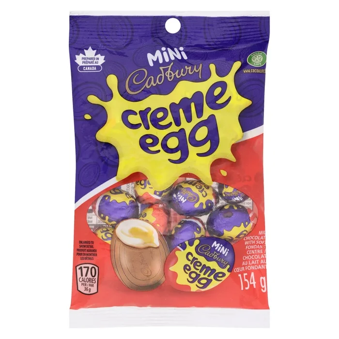 Cadbury Creme Egg Milk Chocolate with Soft Fondant Centre Mini, 154 g