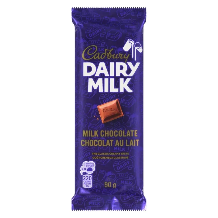 Cadbury Dairy Milk Chocolat au Lait, 90 g