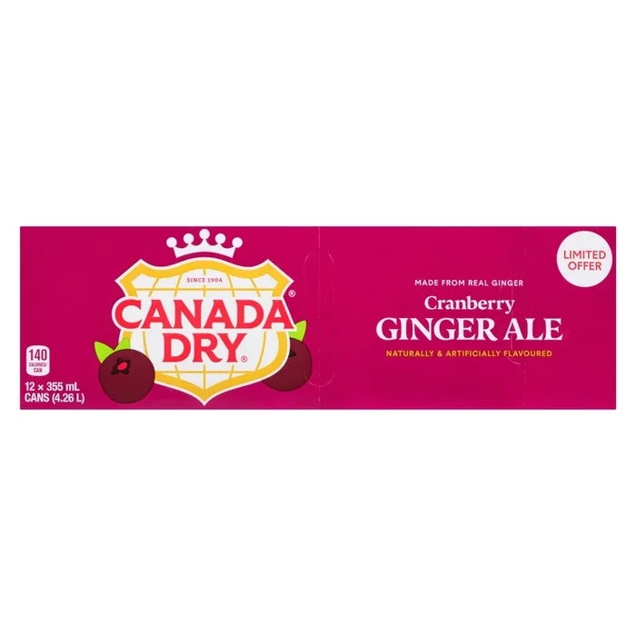 Canada Dry Cranberry Ginger Ale, 12-Pack, 355 ml
