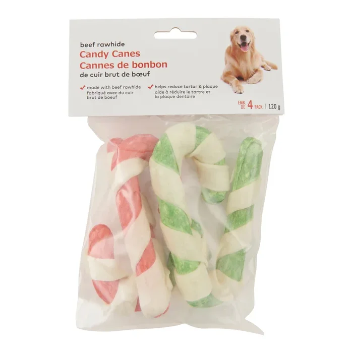 Candy Canes Rawhide, 4-Pack