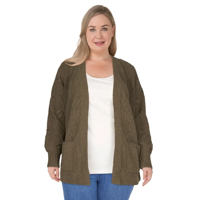 Cardigan en chenille taille plus mySTYLE pour femmes