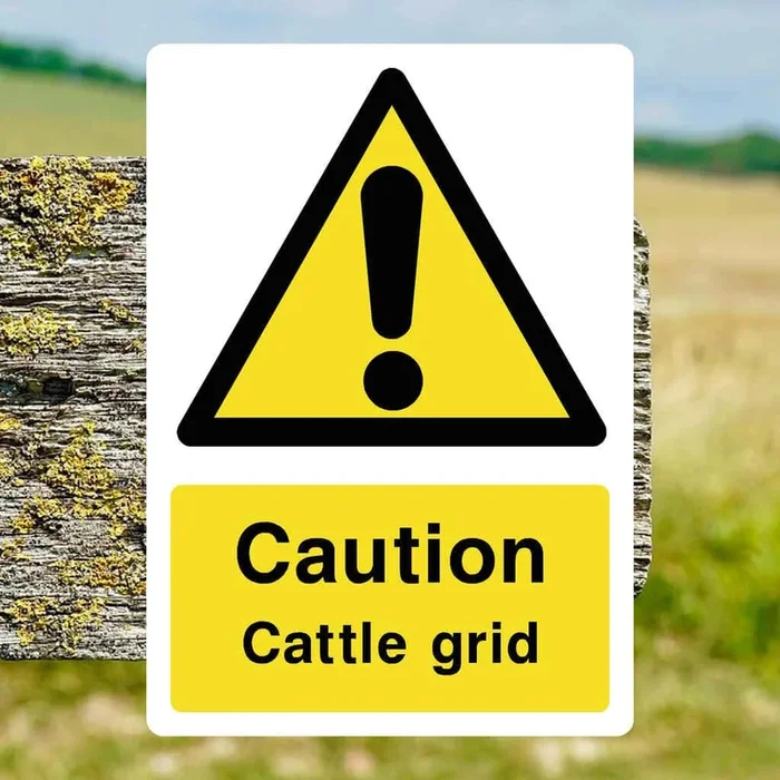 Cattle Grid Warning Sign