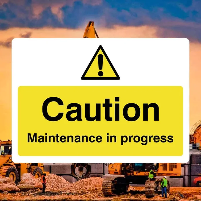 Caution Maintenance Sign