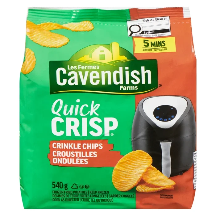 Cavendish Farms Quick Crisp Frozen Fried Potatoes Crinkle Chips, 540 g