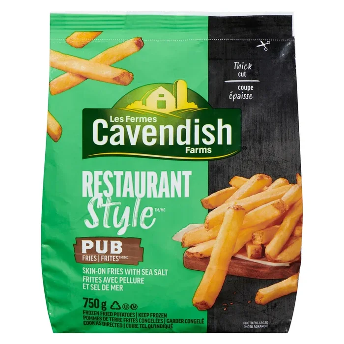 Cavendish Farms Restaurant Style Frozen Fried Potatoes Pub Fries Thick Cut, 750 g