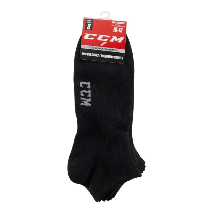CCM Men’s Black Ankle Socks, 3-Pack