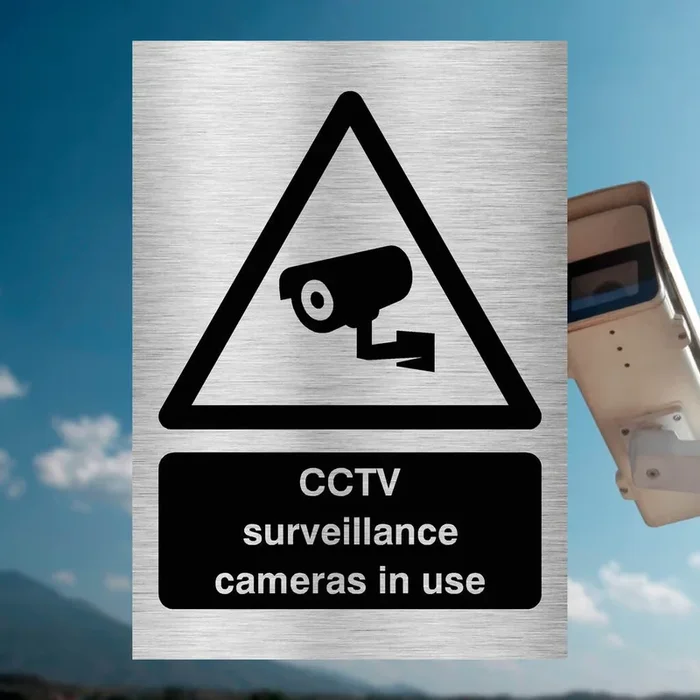 CCTV Cameras Sign Silver