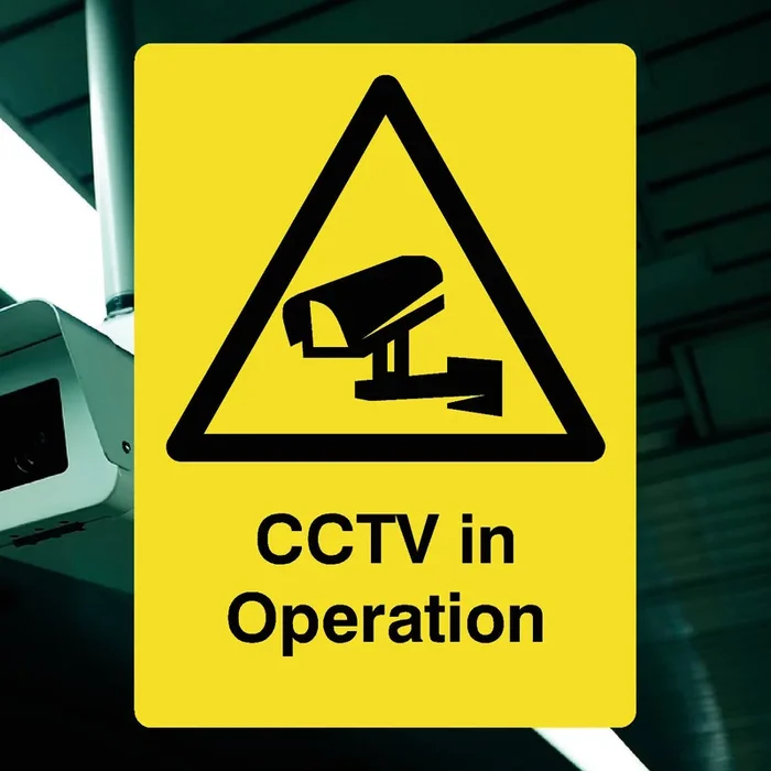 CCTV In Operation Yellow Sign