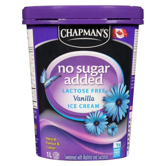 Chapman’s No Sugar Added Lactose Free Vanilla Ice Cream, 1 L