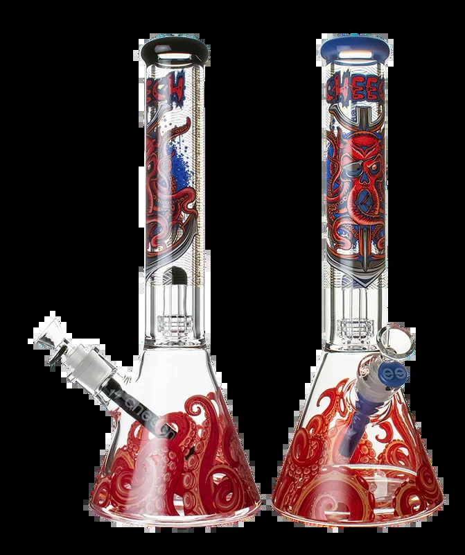 Cheech Glass 16” 12mm Kraken Decal Beaker Bong