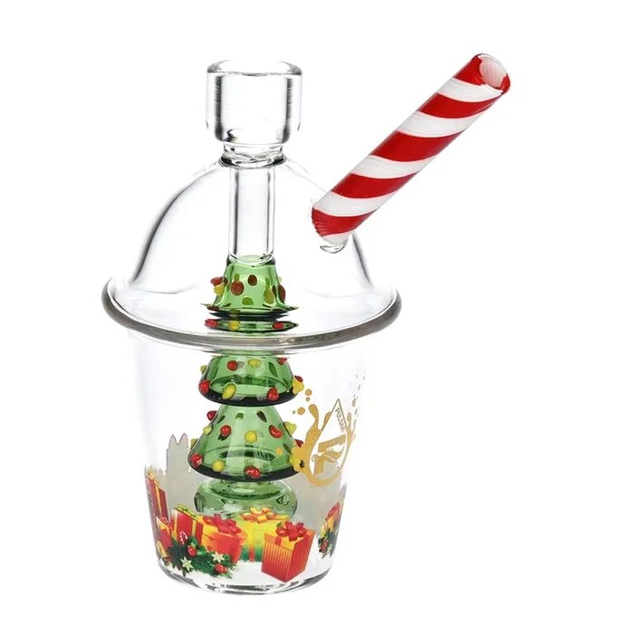 Christmas Tree Glass Bubbler Pipe – 6″