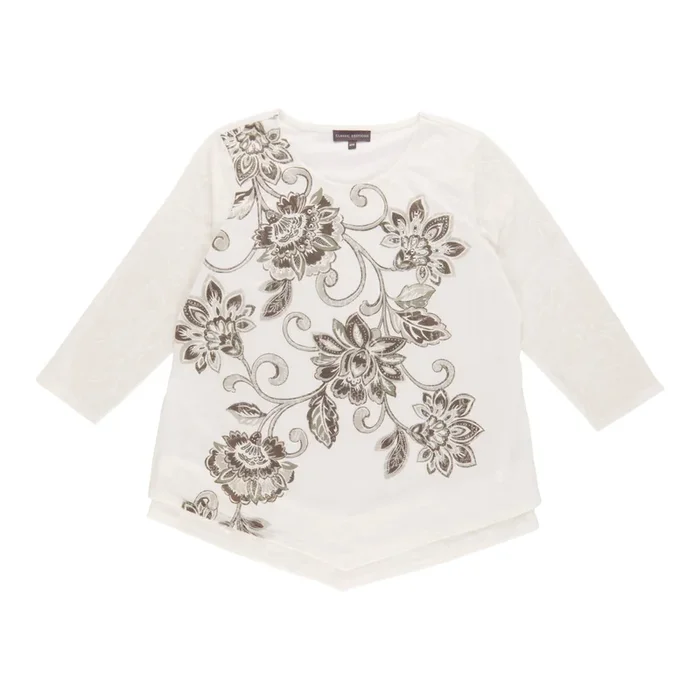 Classic Editions Women’s Floral Long Sleeve Top
