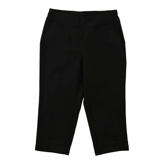 Classic Editions Women’s Petite Capris with Crochet Detailing