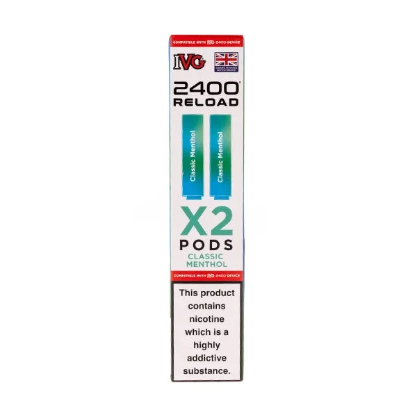 Classic Menthol IVG 2400 Reload Replacement Pods – 2 Pack