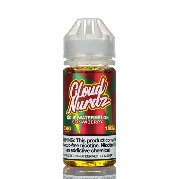 Cloud Nurdz E-Liquid – Sour Watermelon Strawberry – 100ml