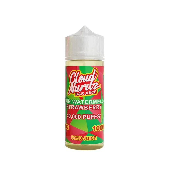 Cloud Nurdz Sour Watermelon Strawberry Shortfill E-Liquid 100ml