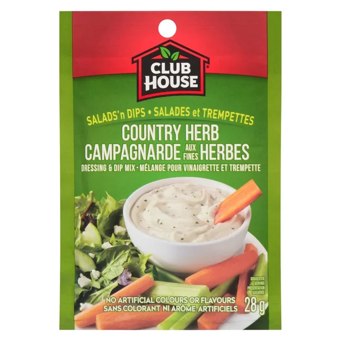 Club House Salads ‘n Dips Country Herb Dressing and Dip Mix – 28g