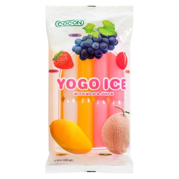 Cocon Yogo Ice with Milk & Juice Assorted Flavours, 10-Pack, 450-ml
