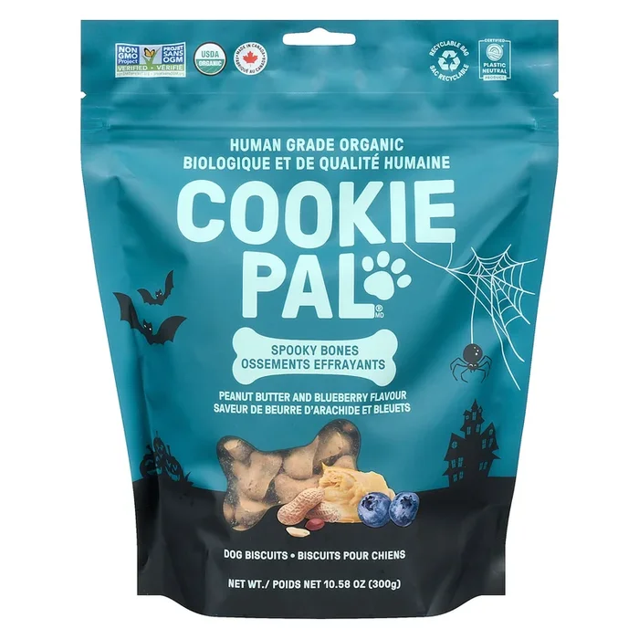 COOKIE PAL Friandises pour Chiens Spooky Bones, beurre d’arachide et bleuets, 300 g