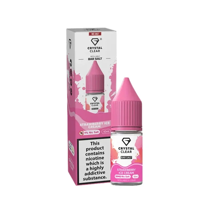 Crystal Clear Strawberry Ice Cream 10ml Nic Salt E-liquid
