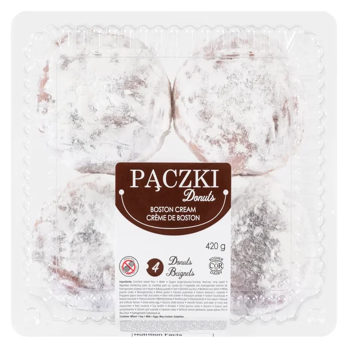 CT Bakery Paczki Boston Cream Donuts, 4-Pack, 420-g