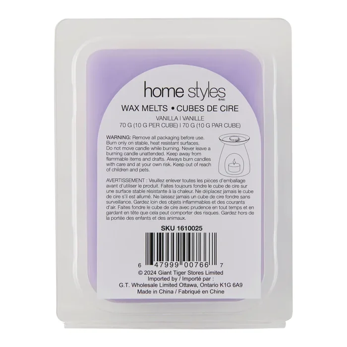 Cubes de cire HomeStyles – 2,5 oz, emb. de 6