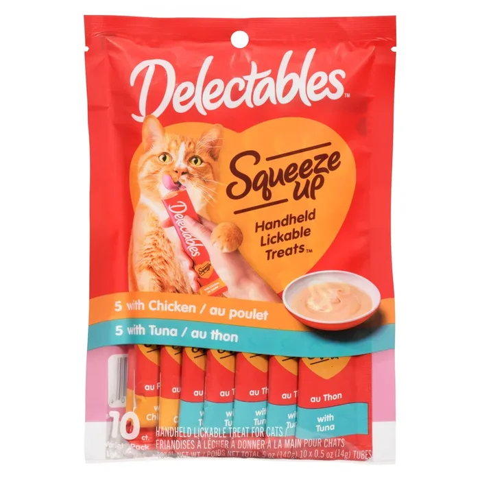 Delectables Squeeze Up Treats for Cats Variety Pack, 10-Pack, 142-g