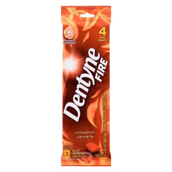 Dentyne Fire Cinnamon Sugar-Free Gum, 4-Pack