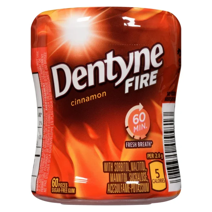 Dentyne Fire Gomme Sans Sucre Cannelle, 60 Morceaux