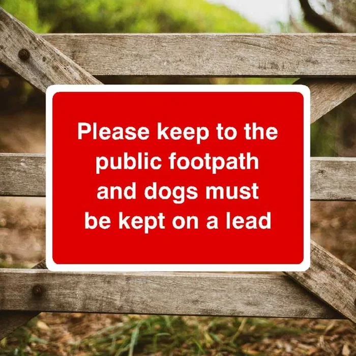 Dogs On Lead Footpath Sign