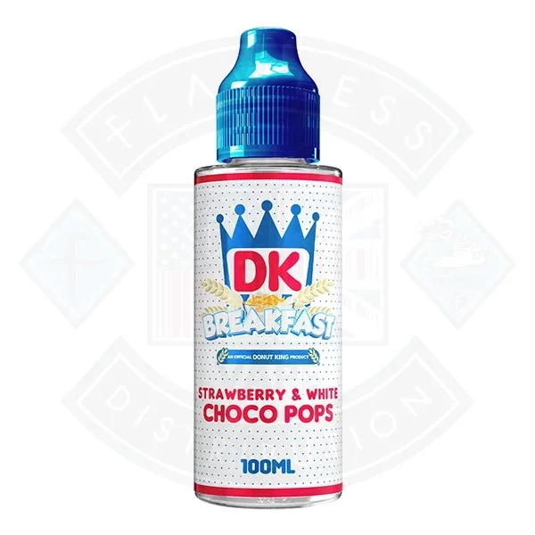 Donut King Breakfast – Strawberry and White Choco Pops 0mg 100ml Shortfill