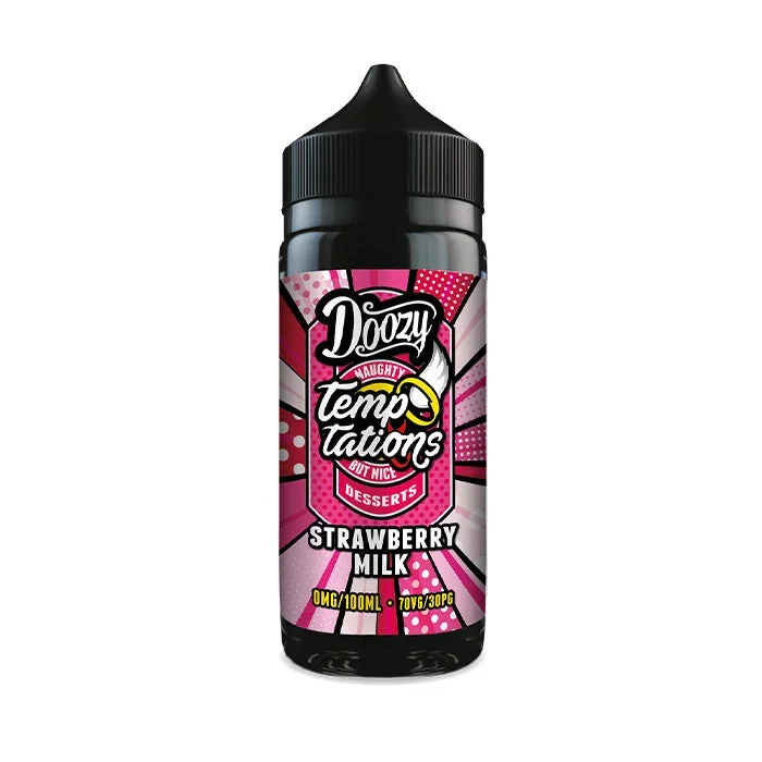 Doozy Vape Temptations Strawberry Milk 100ml Shortfill E-Liquid