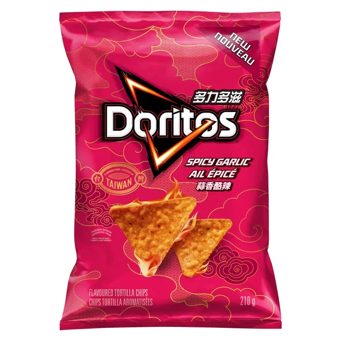 Doritos Flavoured Tortilla Chips Spicy Garlic, 210 g