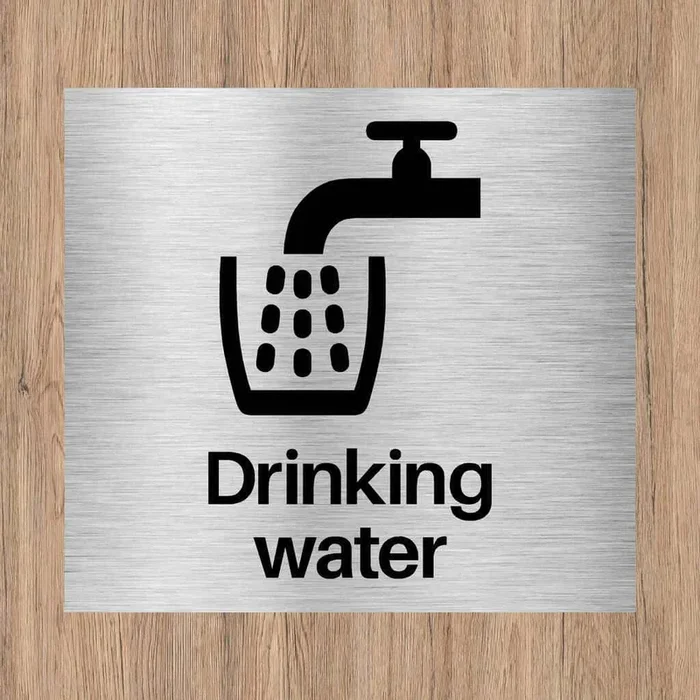 Drinking Water Sign (Silver) Sq