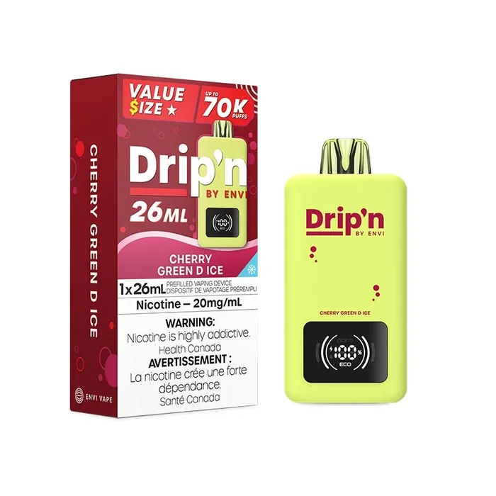 Drip’n by Envi 26ML Disposable – Cherry Green D Ice
