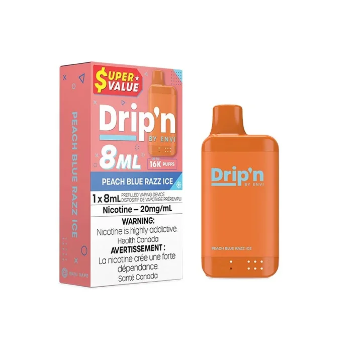 Drip’n by Envi 8ML Disposable – Peach Blue Razz Ice