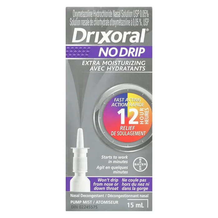 Drixoral No Drip Extra Moisturizing Pump Mist Nasal Decongestant – 15ml