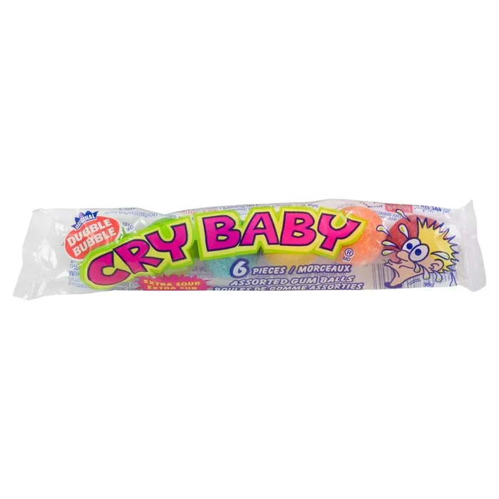 Dubble Bubble Cry Baby 6 Boules de Gomme Assorties, 36 g