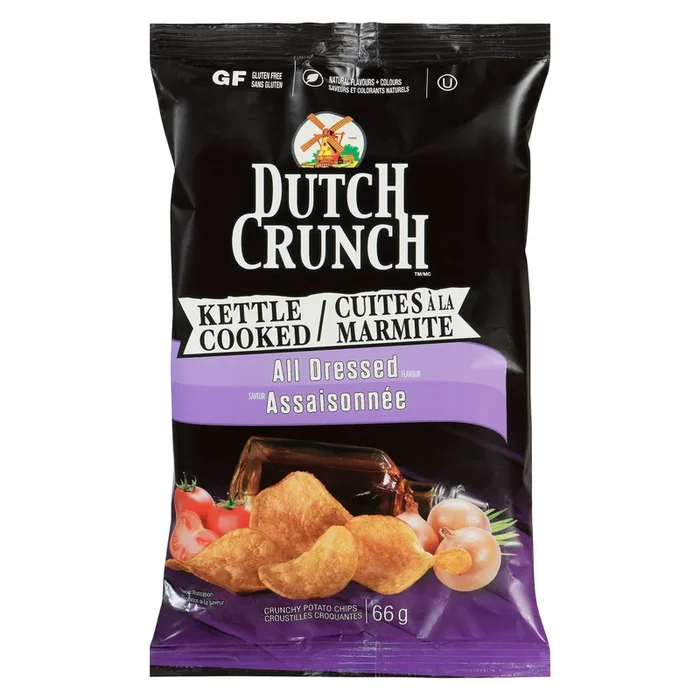 Dutch Crunch Crunchy Potato Chips All Dressed Flavour, 66-g